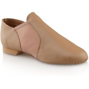 Capezio Women’s Tan Slip-On Stretch Jazz Shoe with Elastic Insert 13M